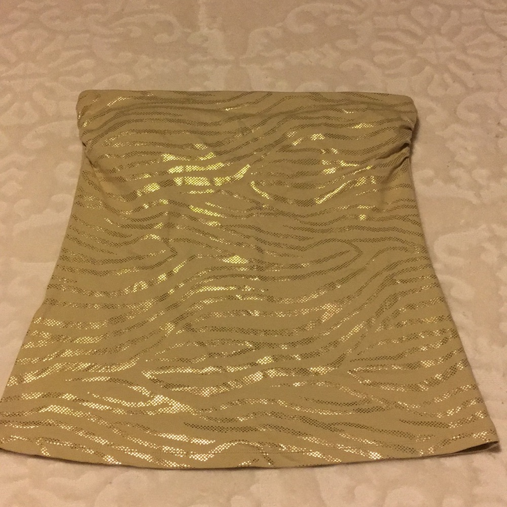 Express gold zebra tube top